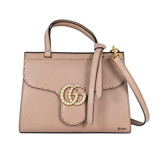 Gucci Handbags - Gucci GG Marmont Mini Pearly Top-Handle Satchel